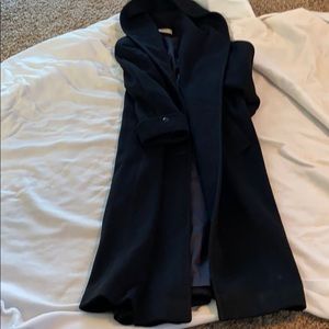 100% wool women’s calf length dress coat with hood